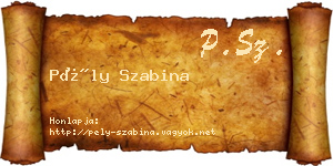 Pély Szabina névjegykártya